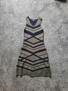 Mossimo Sleeveless Geometric Knit Dress - Olive/Black